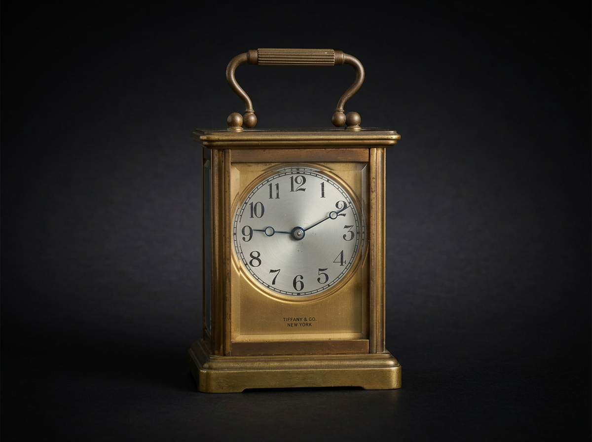 Tiffany & Co. New York brass carriage clock, early twentieth century