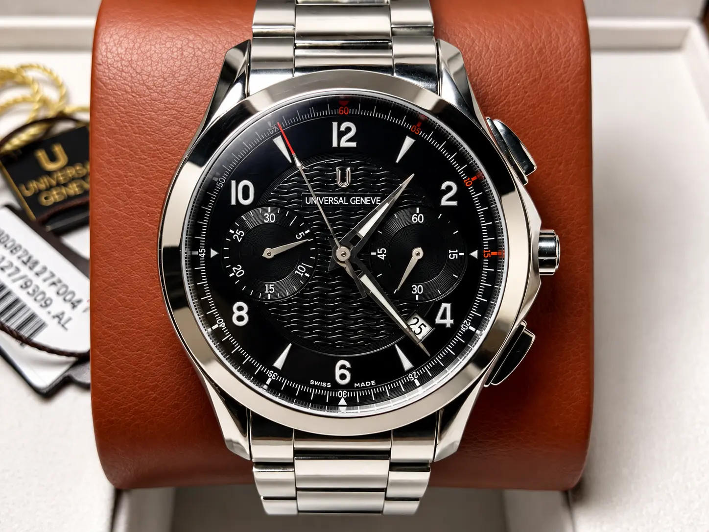 Universal Genève Uni-Timer ref. 871.127-004 with black galvanic guilloché dial